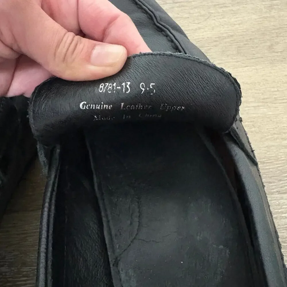 Bacco Bucci Black Leather Men’s Loafers Slip-On 9.5